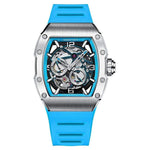 Bonest Gatti SuperSpeed Racing series watches 9903-Silver-Blue Bonest Gatti 9903 Rubber Man's Silver-Blue Automatic Watch