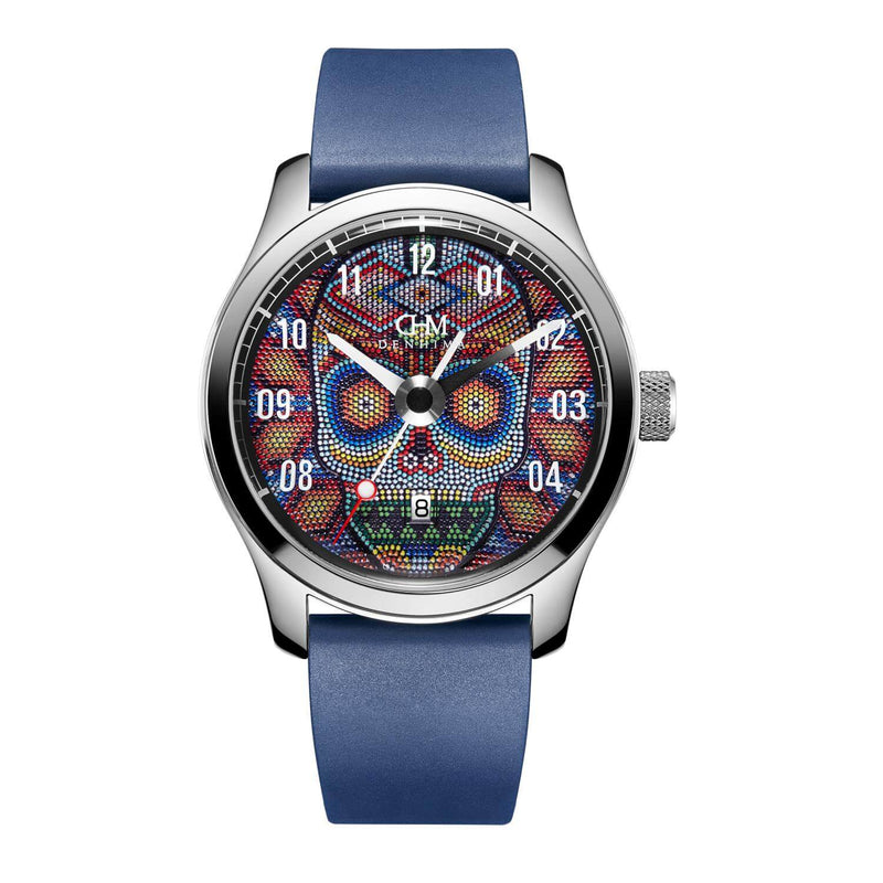 Bonest Gatti Men's Silver-Blue Yellow Automatic Watch, 9903 Rubber, Co –  WATCHshopin