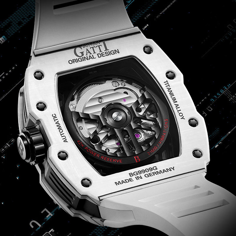 Bonest Gatti 9908  Skull Super Lumi-nova Mechanical Watch