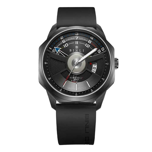 Binliwatch Casual BINLI 8602 Leather Automatic Innovative design Men's Watch