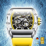Bonest Gatti SuperSpeed Racing series watches 9903-YELLOW Bonest Gatti Men's Silver-Blue Yellow Automatic Watch, 9903 Rubber, Cool Unique and Unusual Watches