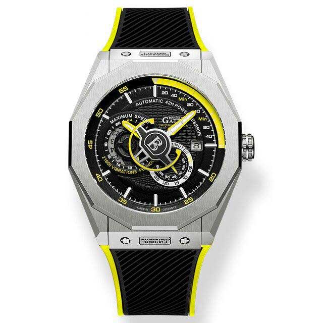 Bonest Gatti SuperSpeed Racing series watches Rubber Strap Bonest Gatti 8601 Yellow  Automatic Watch