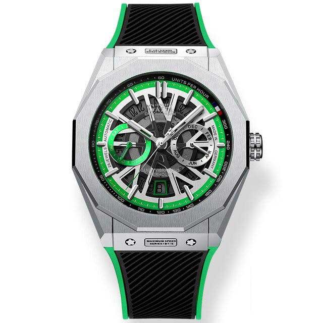 Bonest Gatti SuperSpeed Racing series watches Rubber Strap Bonest Gatti 9601 Green Automatic Watch
