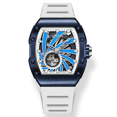 Bonest Gatti SuperSpeed Racing series watches WHITE Bonest Gatti White- blue Automatic Watches for Men,  Cool Unique Mechanical Watch