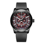 Denhima Fahion Rubber Strap Denhima GR Fashion Design Black Automatic Watch