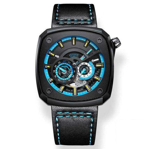 Gatti Racing black Bonest Gatti 6601 Leather Man's  Dark-Blue Automatic Watch