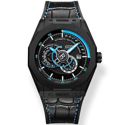 Gatti Racing Leather Strap Bonest Gatti 8601 Black Automatic Watch