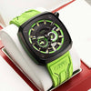 Gatti Racing Rubber Strap Bonest Gatti 6601 Leather Man's  Green Automatic Watch