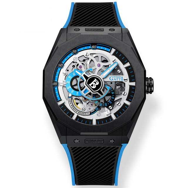 Gatti Racing Rubber Strap Bonest Gatti 7601  Man's Black Automatic Watch