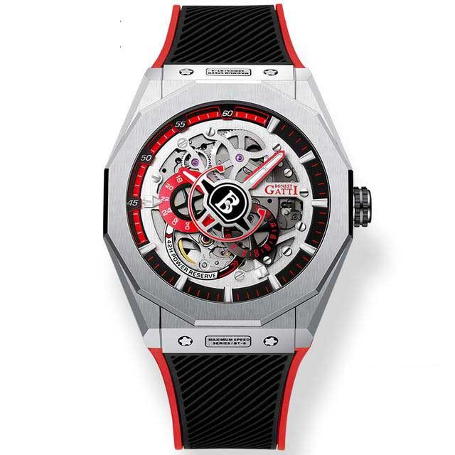 Gatti Racing Rubber Strap Bonest Gatti 7601  Man's Red Automatic Watch