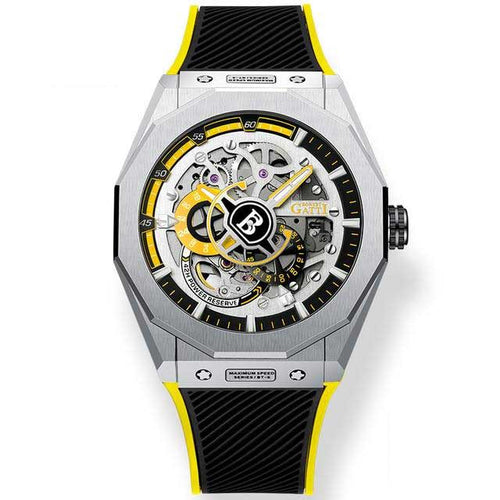 Gatti Racing Rubber Strap Bonest Gatti 7601  Man's Yellow Automatic Watch