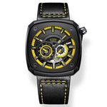 Gatti Racing yellow Bonest Gatti 6601 Leather Man's Yellow Automatic Watch