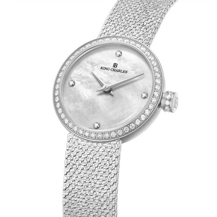 KING CHARLES Female Silver Swiss Quartz Watch-WATCHshopin
