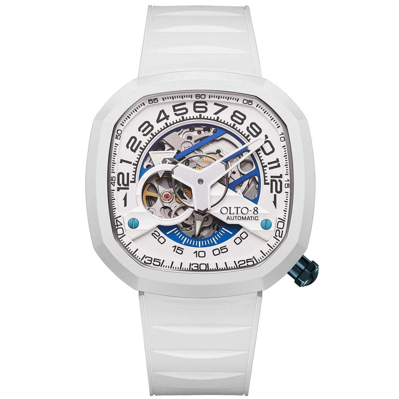 OLTO-8 WATCHES INFINITY II OLTO-8 INFINITY II Arabic Numerals Skeleton White Case Mechanical Watch
