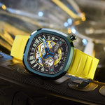 OLTO-8 WATCHES INFINITY II OLTO-8 INFINITY II Roman Numeral Skeleton Blue Case Mechanical Watch
