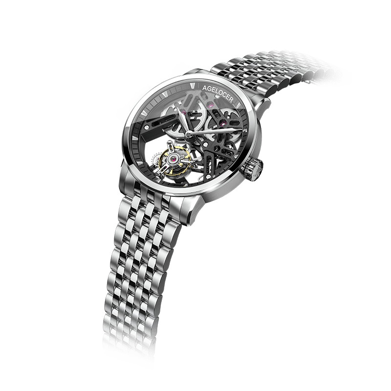 WATCHshopin Agelocer Tourbillon Series II Men's Hollow Mechanical Watch