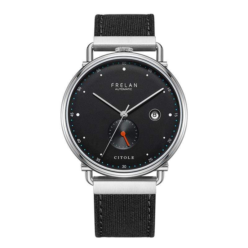 Black Leather Strap With Black Dial Watch