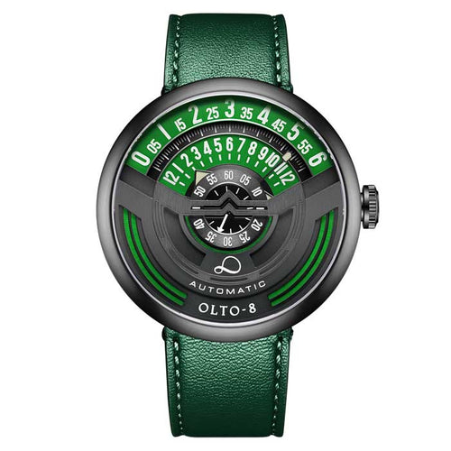 OLTO-8 Infinity Green Man's Automatic Watch Two Watch Straps-WATCHshopin