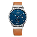 CITOLE Blue Leather Automatic Mechanical Watch-WATCHshopin