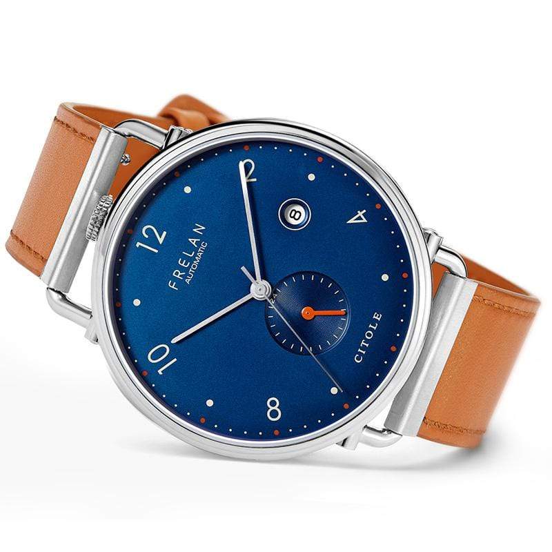 CITOLE Blue Leather Automatic Mechanical Watch-WATCHshopin