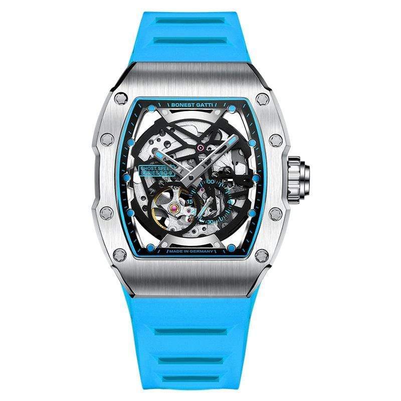 WATCHshopin Gray-Blue Bonest Gatti 9901-A6-10 Rubber Man's Gray-Blue Automatic Watch