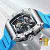 WATCHshopin Gray-Blue Bonest Gatti 9901-A6-10 Rubber Man's Gray-Blue Automatic Watch