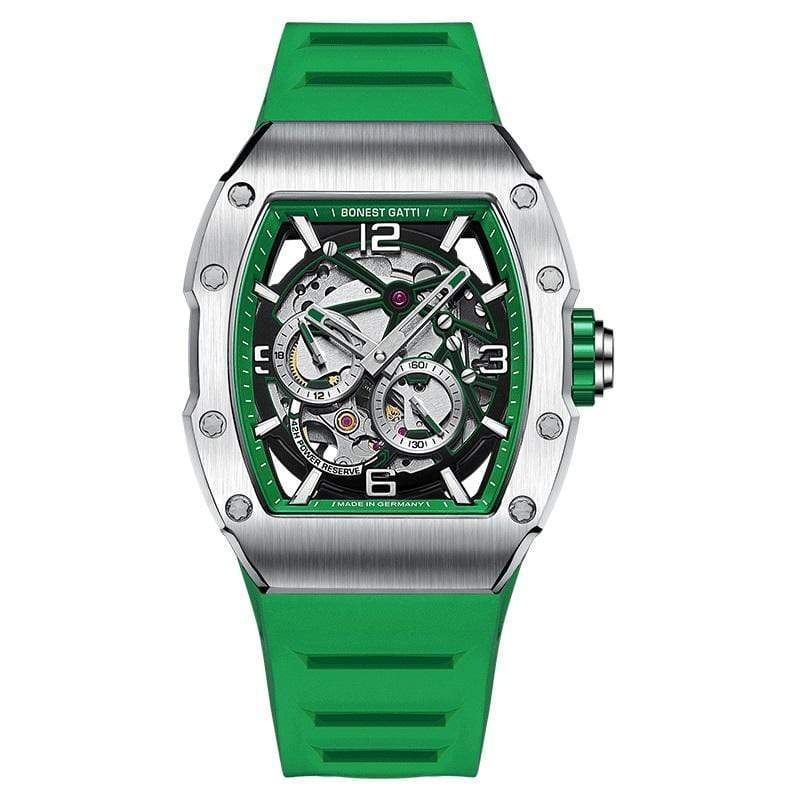 WATCHshopin GREEN Bonest Gatti 9903 Rubber Man's Green Automatic Watch