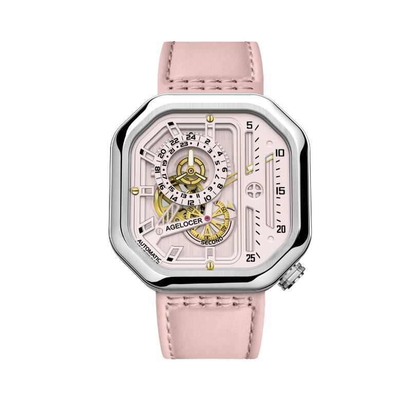WATCHshopin Light Pink Agelocer BigBang II Series Ladies Mechanical Watch