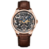 WATCHshopin Rose Gold Leather Strap Agelocer Bosch Series II Hollow Automatic Mechanical Movement