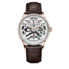 WATCHshopin Rose Gold-Leather Strap Agelocer Schwarzwald II Series Men's Crystal Inlaid Hollow Mechanical Watch