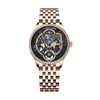 WATCHshopin Rose Gold Steel Strap Agelocer Schwarzwald Series Ladies Black Crystal Inlaid Mechanical Watches