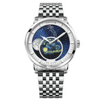 WATCHshopin Silver Agelocer Astronomer Series Stainless Steel Strap Men's Mechanical Watch