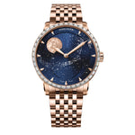 WATCHshopin Silver inlaid crystals Agelocer Astronomer Series II Stainless Steel Strap Men's Mechanical Watch
