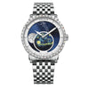 WATCHshopin Silver inlaid crystals Agelocer Astronomer Series Stainless Steel Strap Men's Mechanical Watch