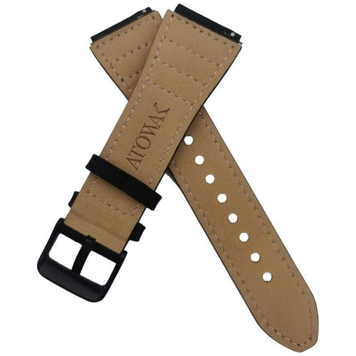 Black Leather Strap With Gold Stitching-WATCHshopin