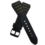 Black Leather Strap With Gold Stitching-WATCHshopin